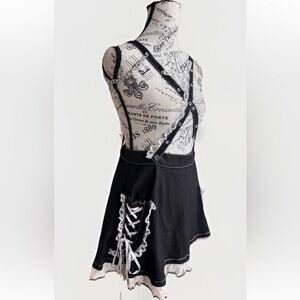 tripp nyc lolita suspender chain lace trim skirt punk goth emo size XS